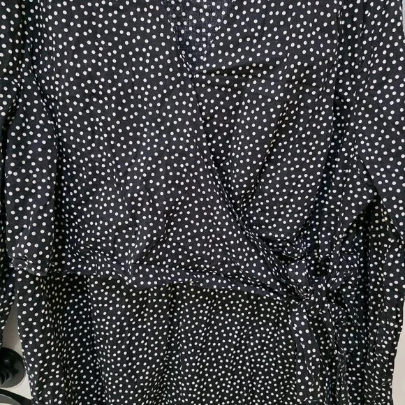 Coldwater Creek Black & White Polka Dot Blouse – Women’s Plus 2X Long Sleeve - Picture 7 of 10